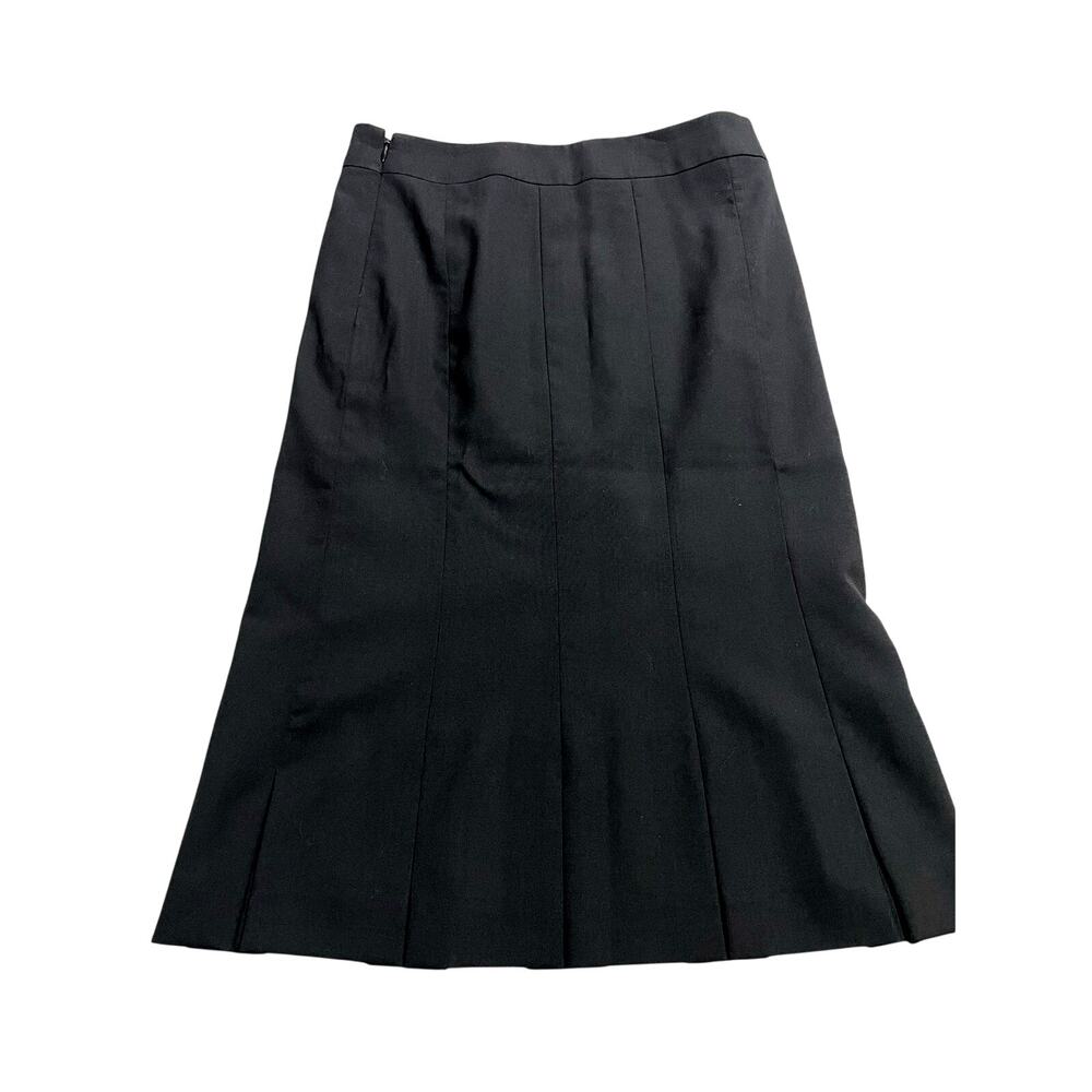 Rena Lange Knee Length Tulip Skirt Women's Size Small Pleated Hem Black Lined